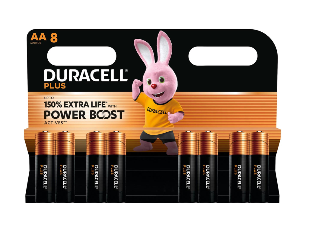 Batterij Duracell Plus 100% AA (8)