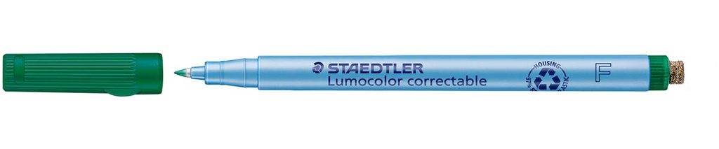 Fineliner uitwisbaar Staedtler Lumocolor F fijne ronde punt 0,6mm groen