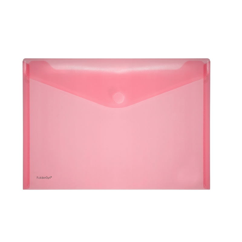 Documentmap Foldersys PP A4 envelop met velcro transparant