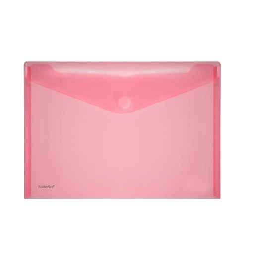 [KAN-40101-84] Documentmap Foldersys PP A4 envelop met velcro transparant (rood)