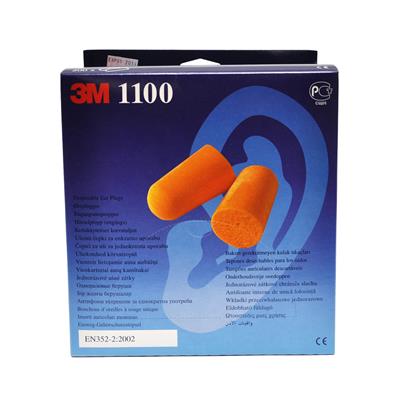 Wegwerp oordopjes 3M 1100 polyurethaanschuim oranje 37dB éénmalig gebruik (200)