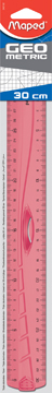 Meetlat plastic Maped geometric decimeter 30cm assorti