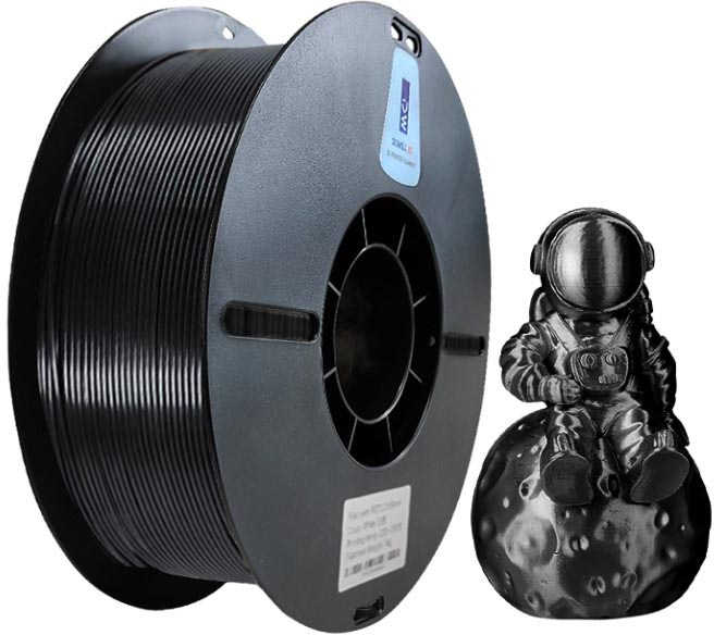 3D Filament PLA 1kg Ø1,75mm zwart