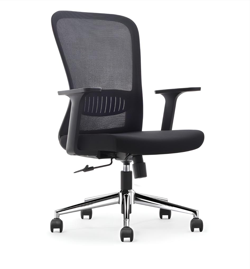 Ergonomische bureaustoel aluminium voetkruis zwart (2)