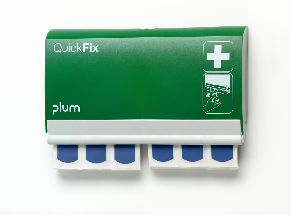 Pleisterautomaat Plum QuickFix incl. 2x45 detecteerbare blauwe pleisters