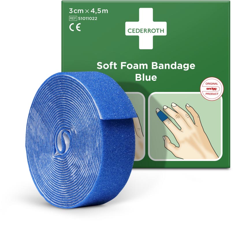 Schuimverband Cederroth 6cmx4,5m zelfklevend blauw