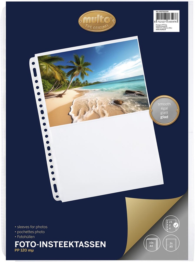 Showtas Multo PP A4 120micron 23-gaats met 2 A5 vakken voor foto's transparant (10)