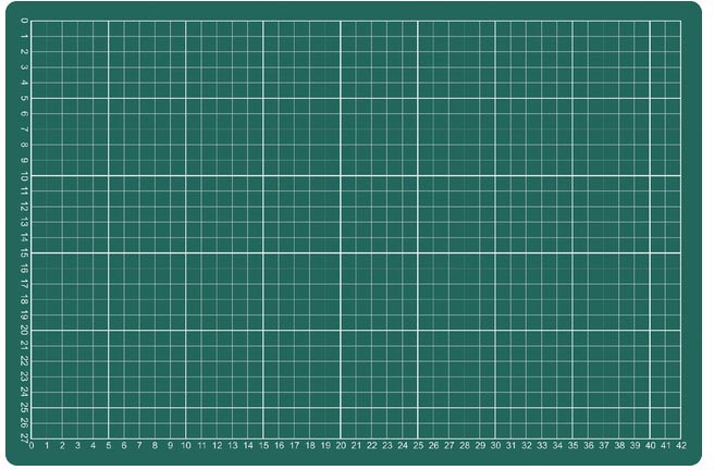 Snijmat A3 45x30cm met grafische verdeling groen