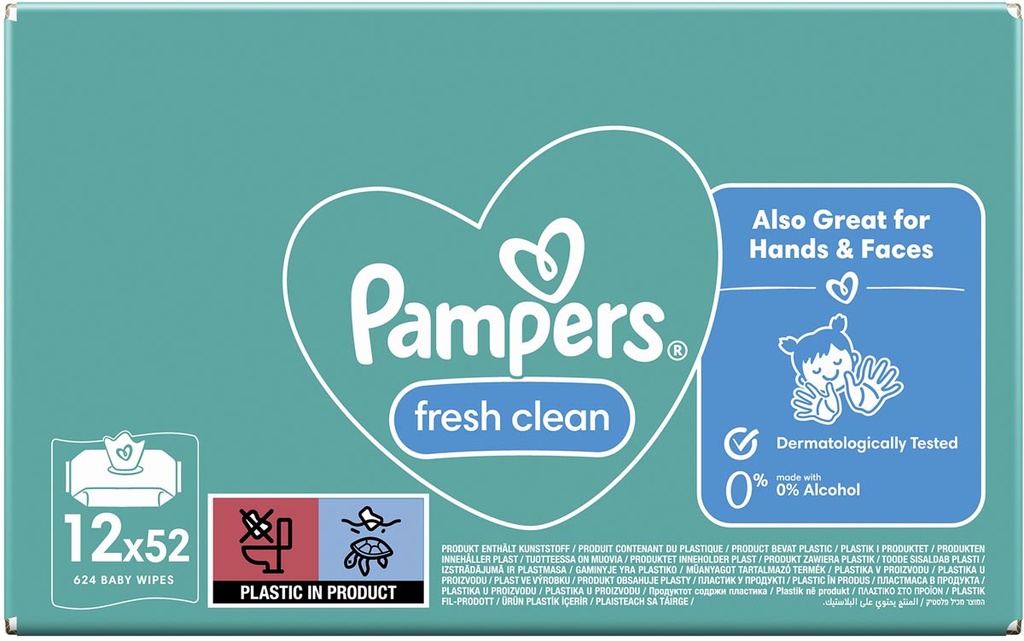 Vochtige doekjes Pampers Fresh Clean 52vel (12)