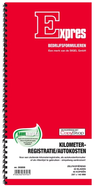 Kilometerregistratie of autokostenboek Sigel Expres zelfkopiërend