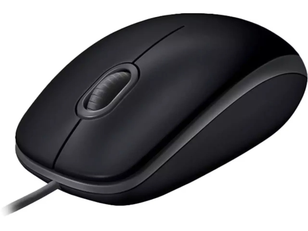 Muis met draad Logitech B110 Silent 3 knoppen kabel stil USB zwart