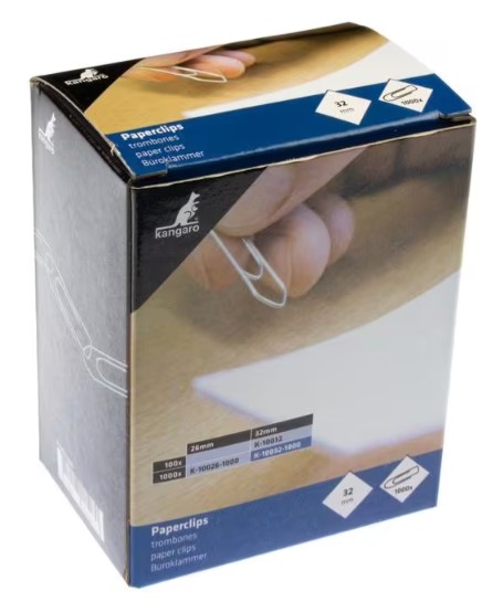 Paperclip Kangaro 26mm hoekig verzinkt (1000)
