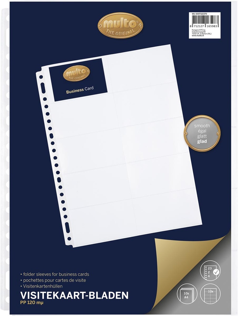 Showtas Multo A4 PP 120µ voor visitekaarten geperforeerd 10 vakken (10)