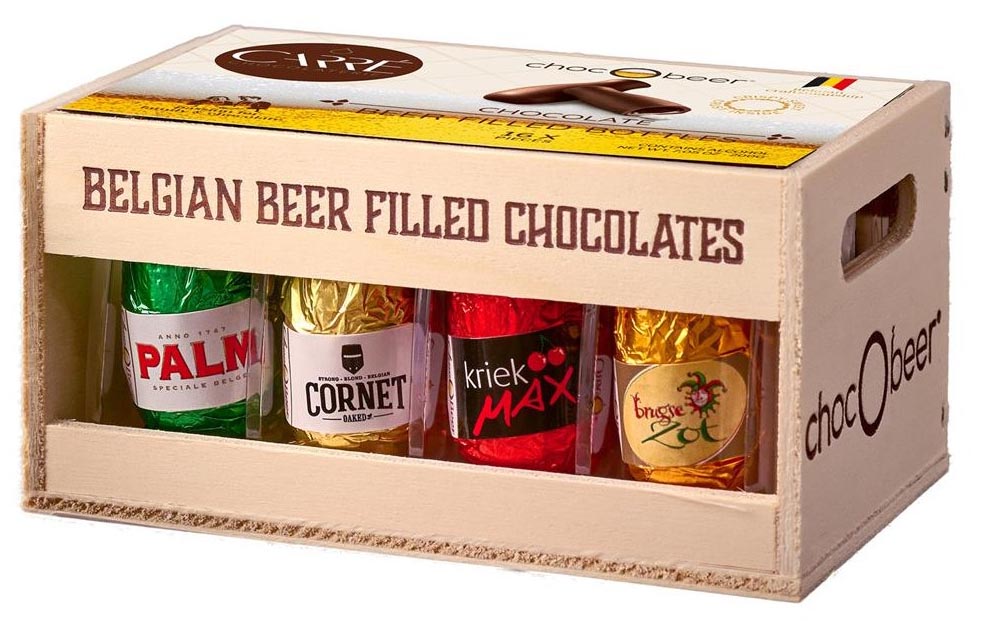  Chocobeer chocolade Carré houten kist van 200 gram