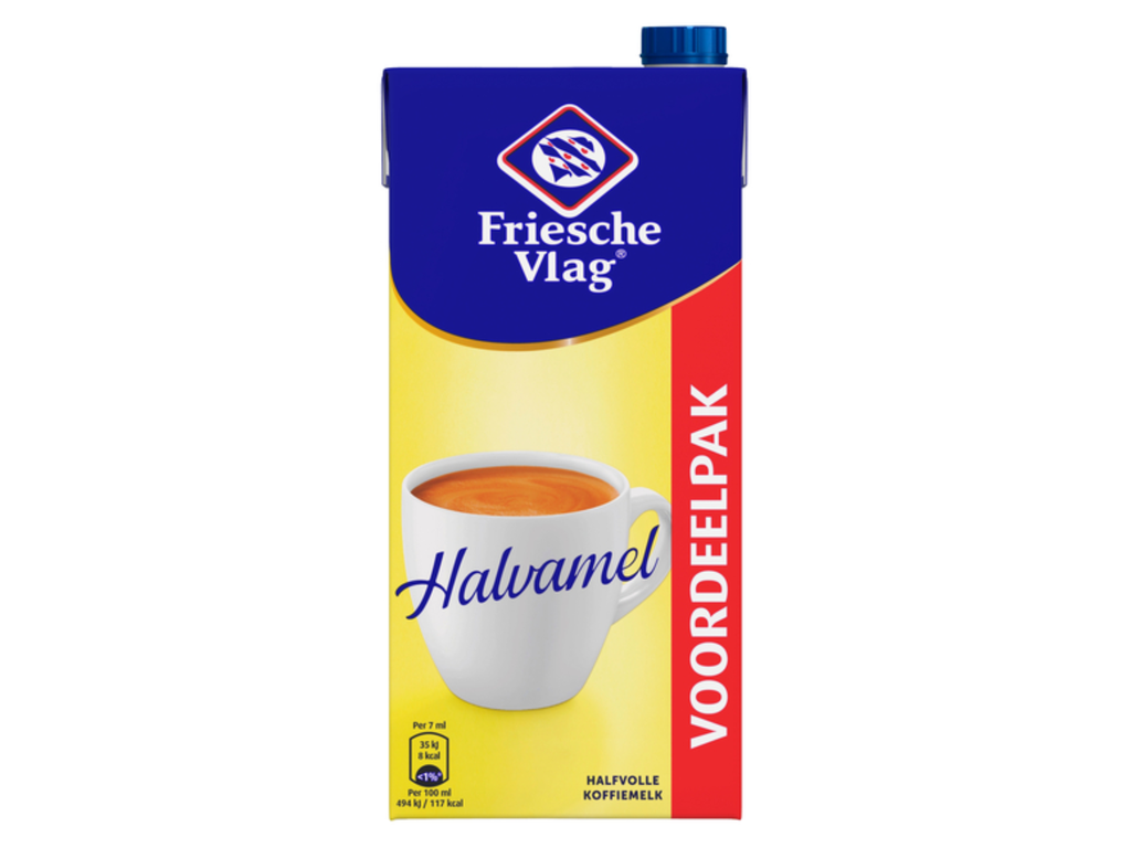 Koffiemelk Friesche Vlag halvamel 930ml