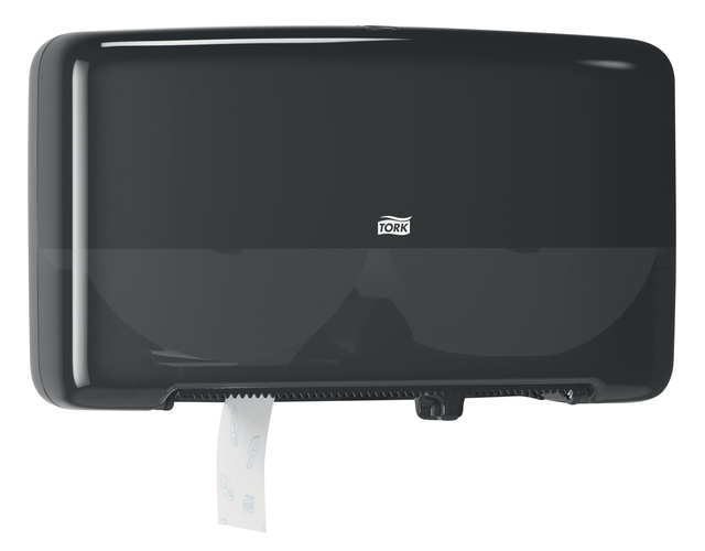 Toiletpapierdispenser Tork T2 Elevation jumbo klein duo zwart 