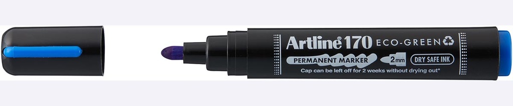 Permanent marker Artline Drysafe 170 Eco-Green 2 mm ronde punt blauw