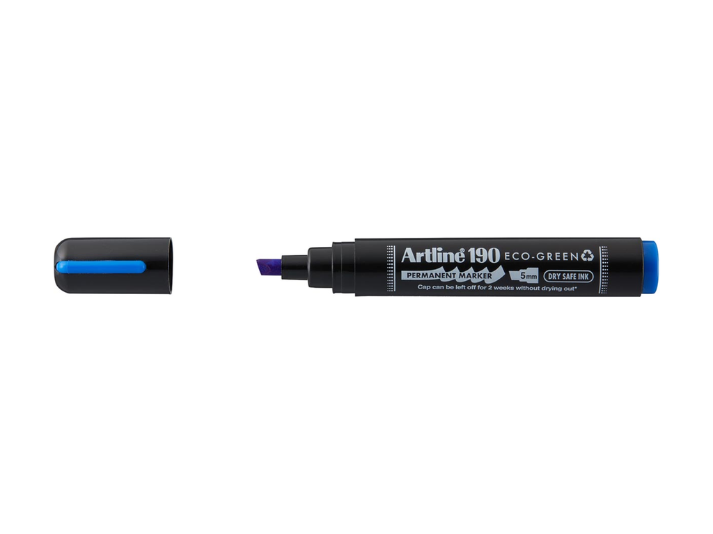 Permanent marker Artline Drysafe 190 Eco-Green 2-5 mm schuine punt blauw