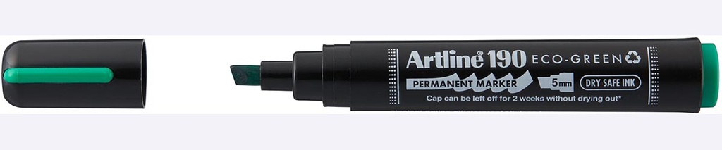 Permanent marker Artline Drysafe 190 Eco-Green 2-5 mm schuine punt groen