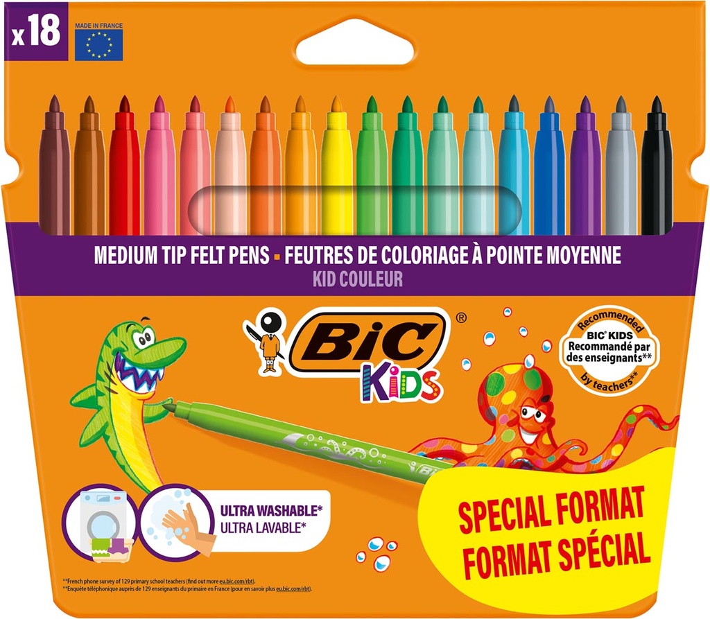 Viltstift Couleur Bic Kids 14 + 4 gratis