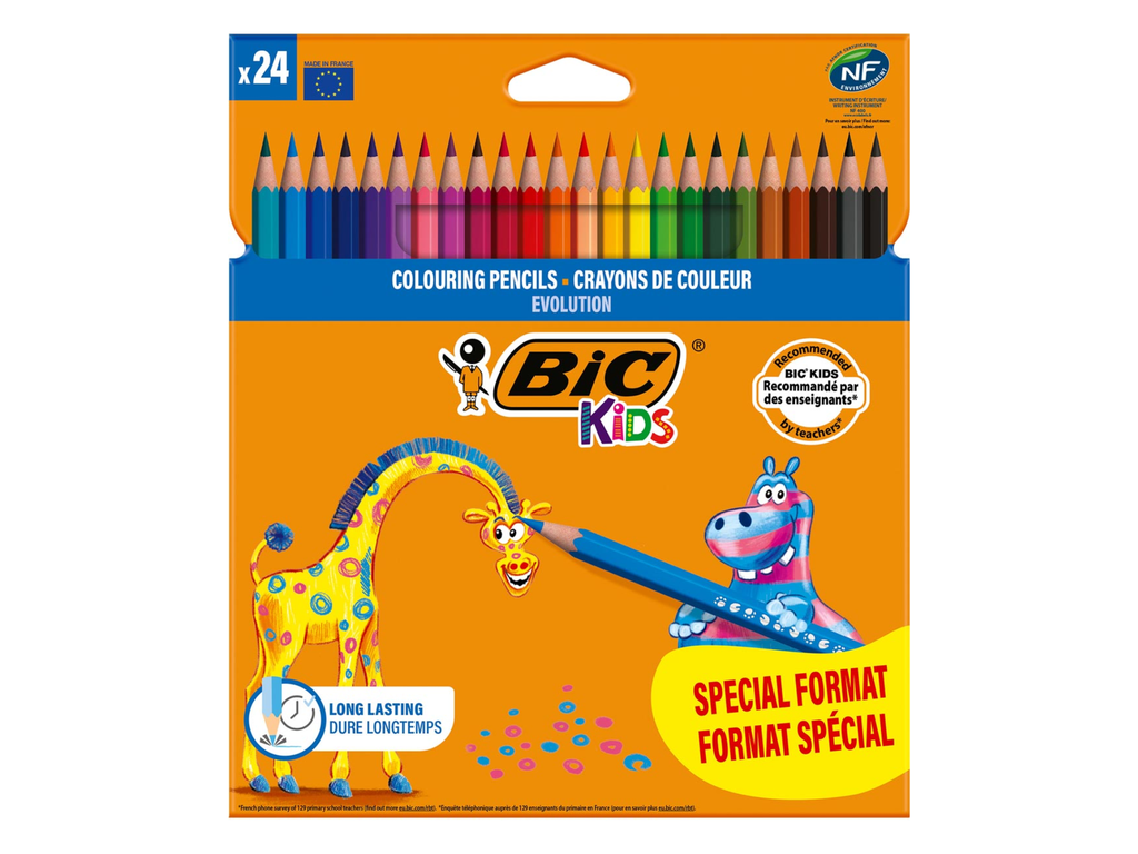 Kleurpotlood Evolution Bic Kids 18 + 6 gratis
