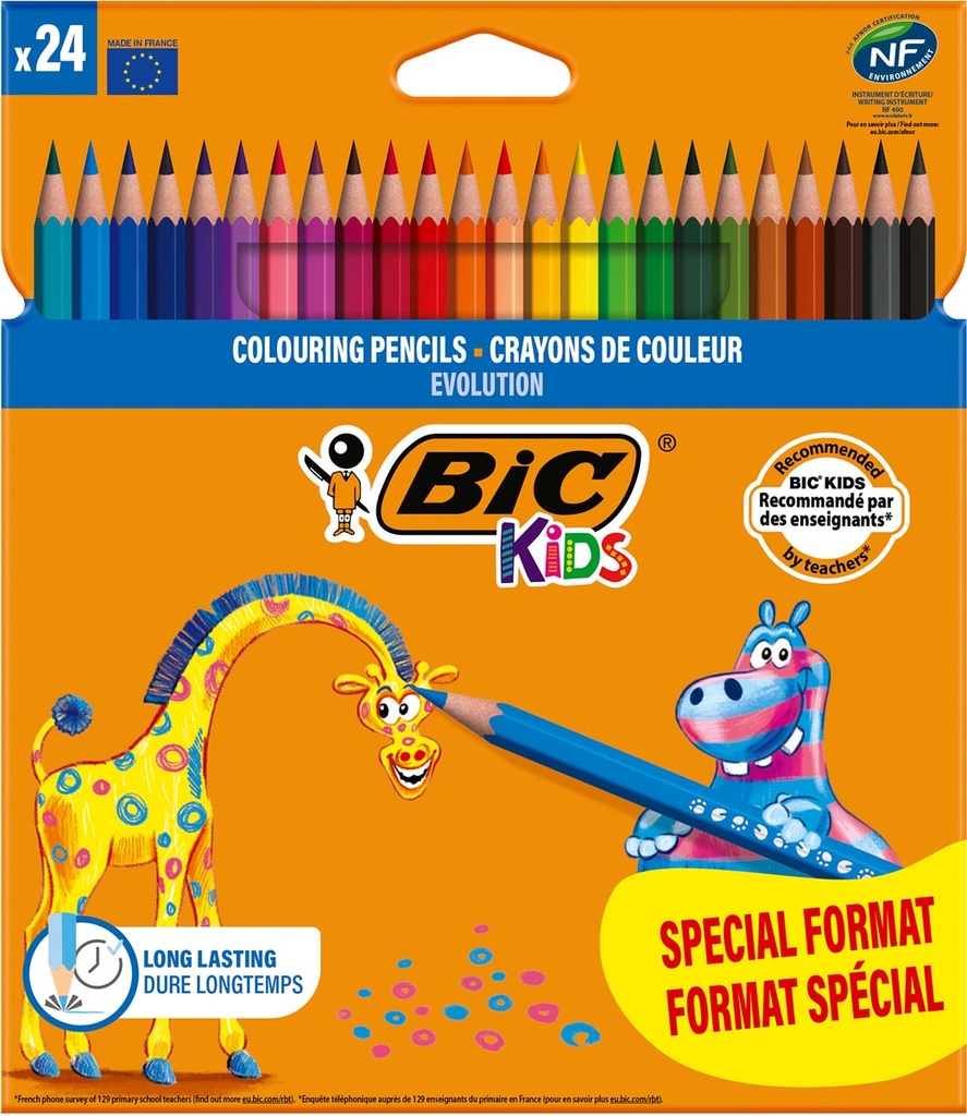 Kleurpotlood Evolution Bic Kids 18 + 6 gratis