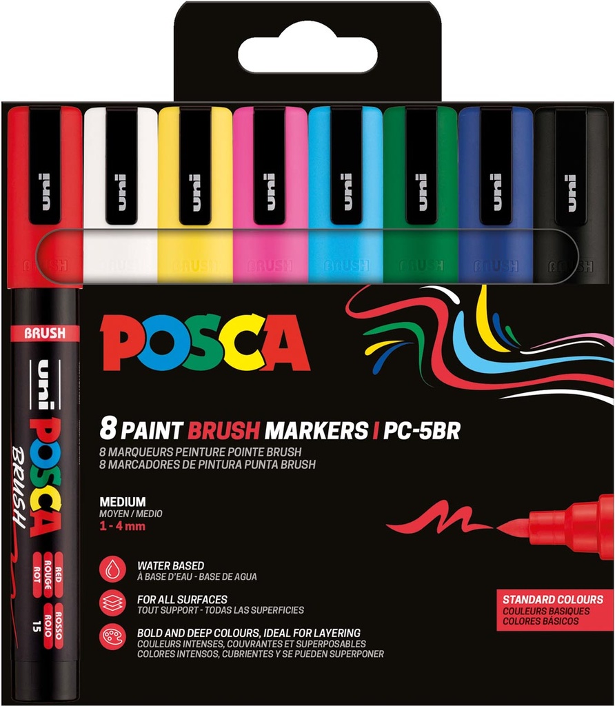Paintmarker Uni Posca  PC-5BR 1 - 4 mm penseel punt  (8)
