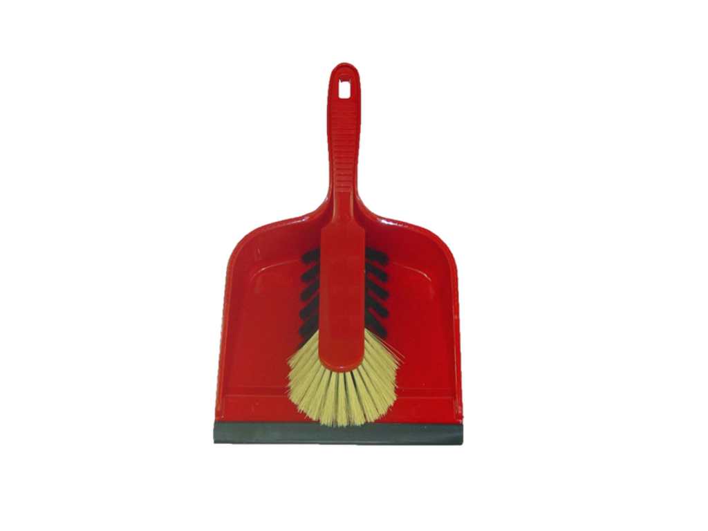 Stoffer en blik Cleaninq kunststof met rubberen lip