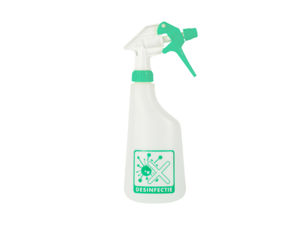Sproeiflacon Cleaninq 600ml leeg met logo desinfectie