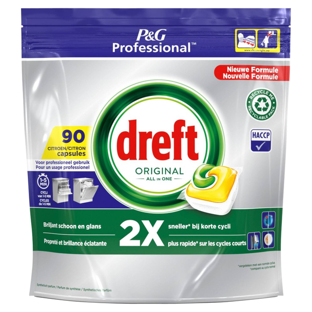 Vaatwastabletten Dreft All-in-1 professional lemon (90)