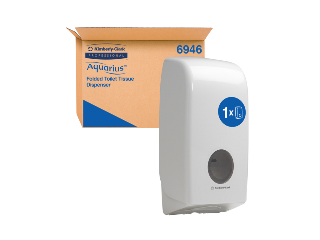 Toiletpapierdispenser Kimberly Clark Aquarius gevouwen wit 