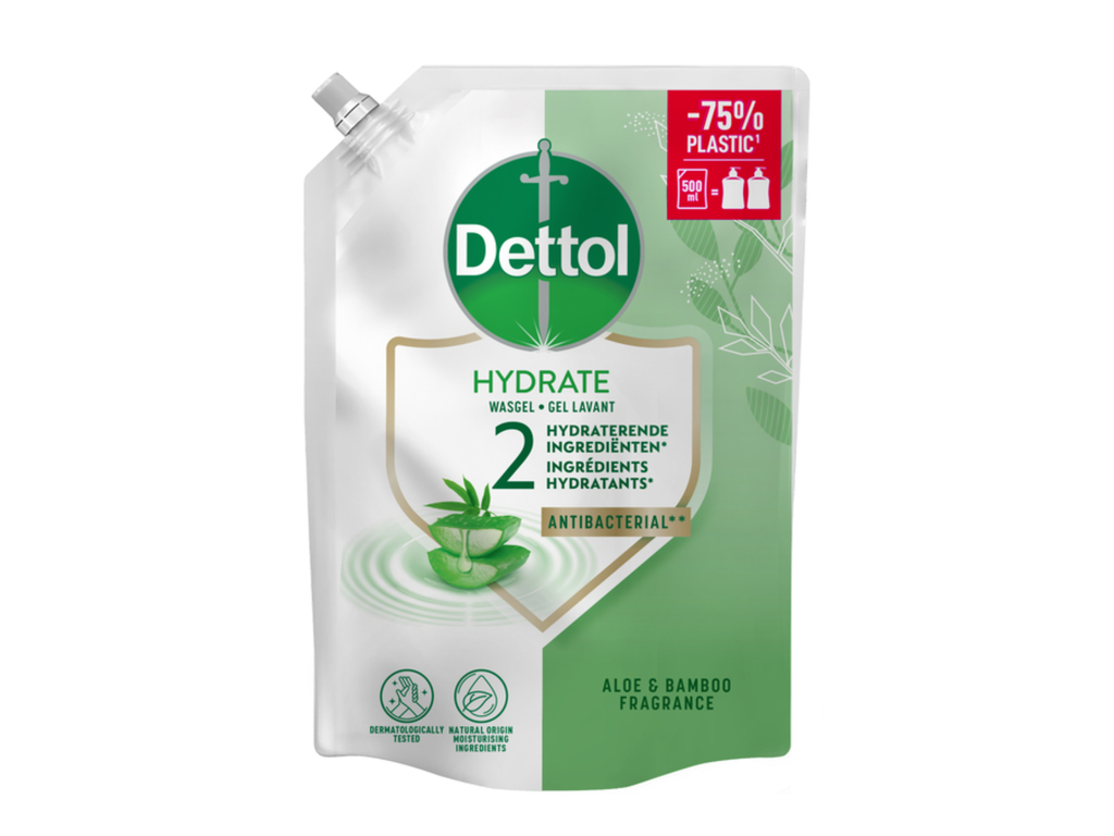 Handzeep Dettol Hydrating Aloe Vera antibacterieël 500ml refill