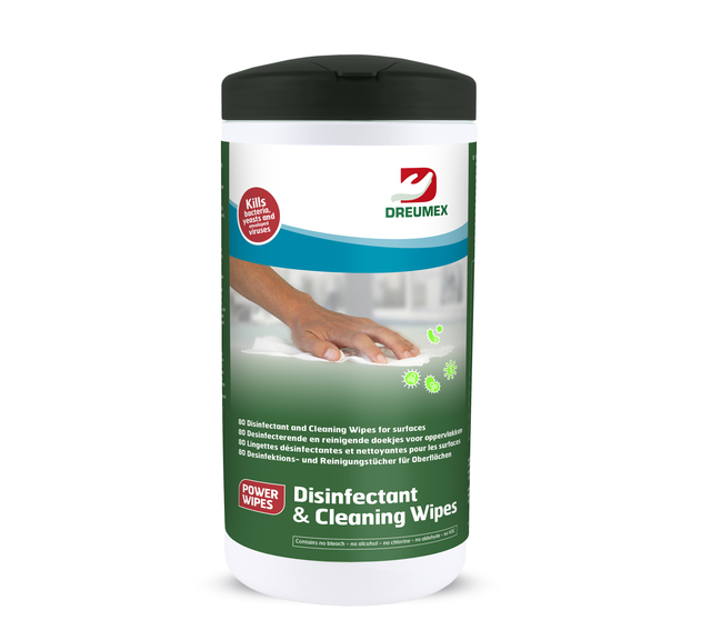 Desinfectiedoekjes Dreumex Disinfectant & Cleaning bus wit (80)