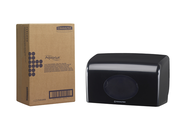 Toiletpapierdispenser Aquarius duo voor kleine rollen zwart 