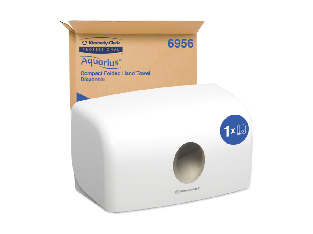 Handdoekdispenser Aquarius voor i-vouw mini wit 