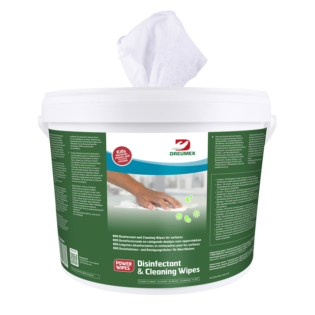 Desinfectiedoekjes Dreumex Disinfectant & Cleaning emmer wit (800)