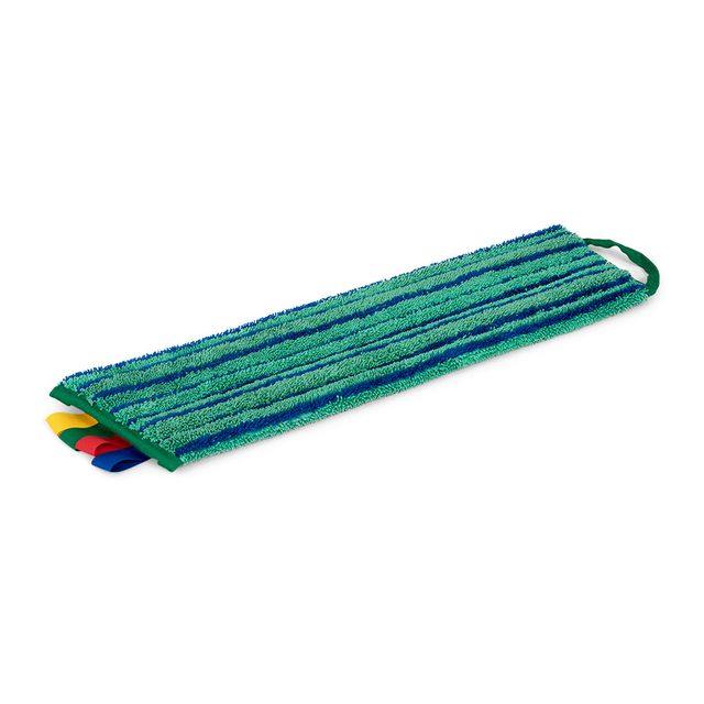 Vlakmop Greenspeed Velcro microvezel met schrobstroken 45cm donkergroen