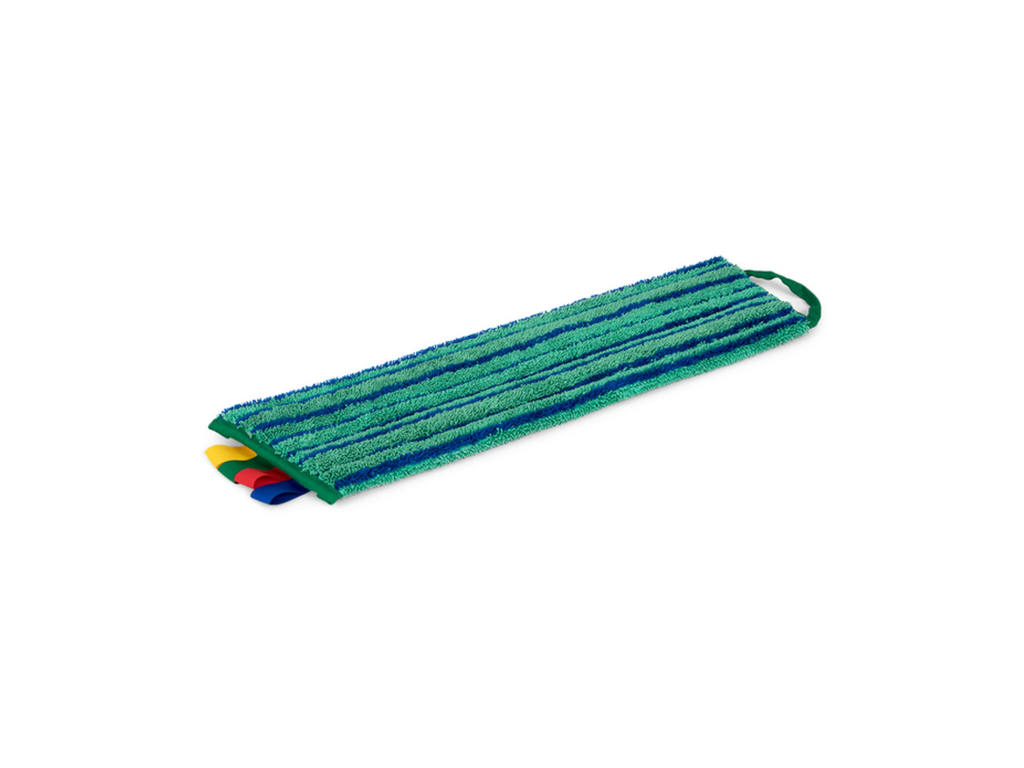 Vlakmop Greenspeed Velcro microvezel met schrobstroken 45cm donkergroen