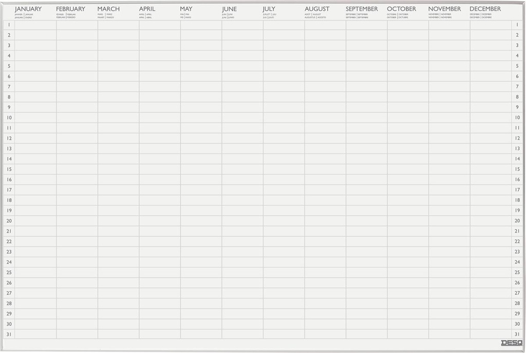 Jaarplanner Desq ultra thin magnetisch 60x90cm