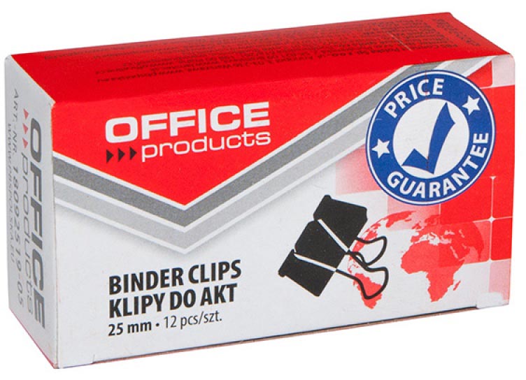 Foldbackclip OFFICE products  zwart 25 mm (12)