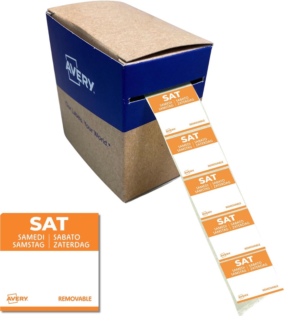 Etiketten voedselcodering Avery HACCP zaterdag   25 x 25 mm(1000)