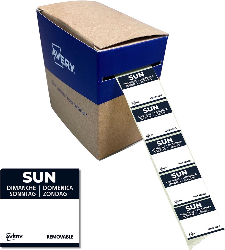 Etiketten voedselcodering Avery HACCP zondag  25 x 25 mm(1000)