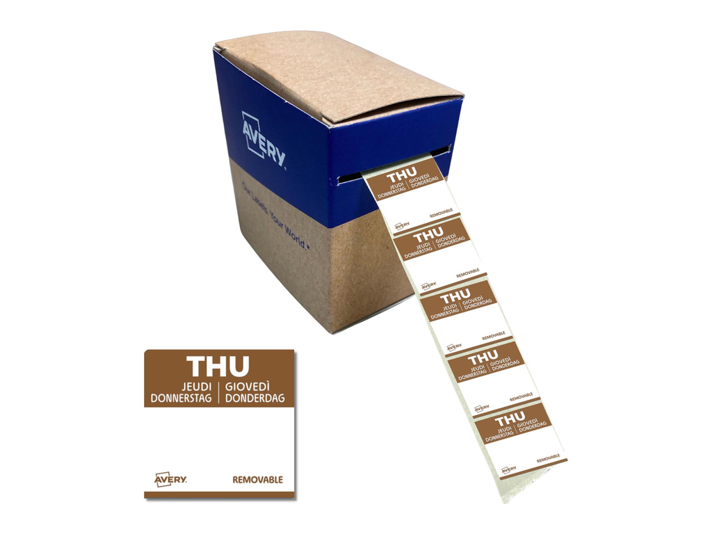 Etiketten voedselcodering Avery HACCP donderdag  25 x 25 mm(1000)