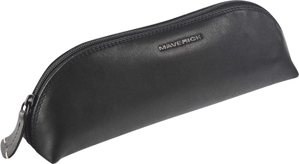 Lederen pennenzak Maverick ovaal zwart