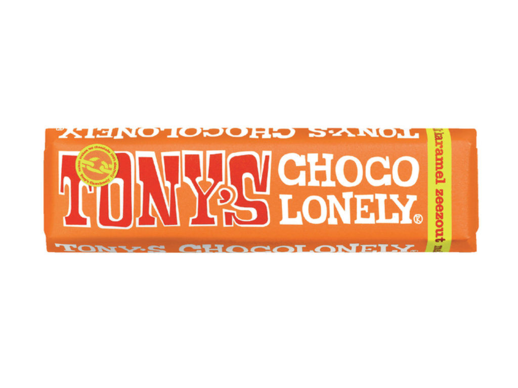 Chocolade Tony's Chocolonely karamel zeezout reep 47gr