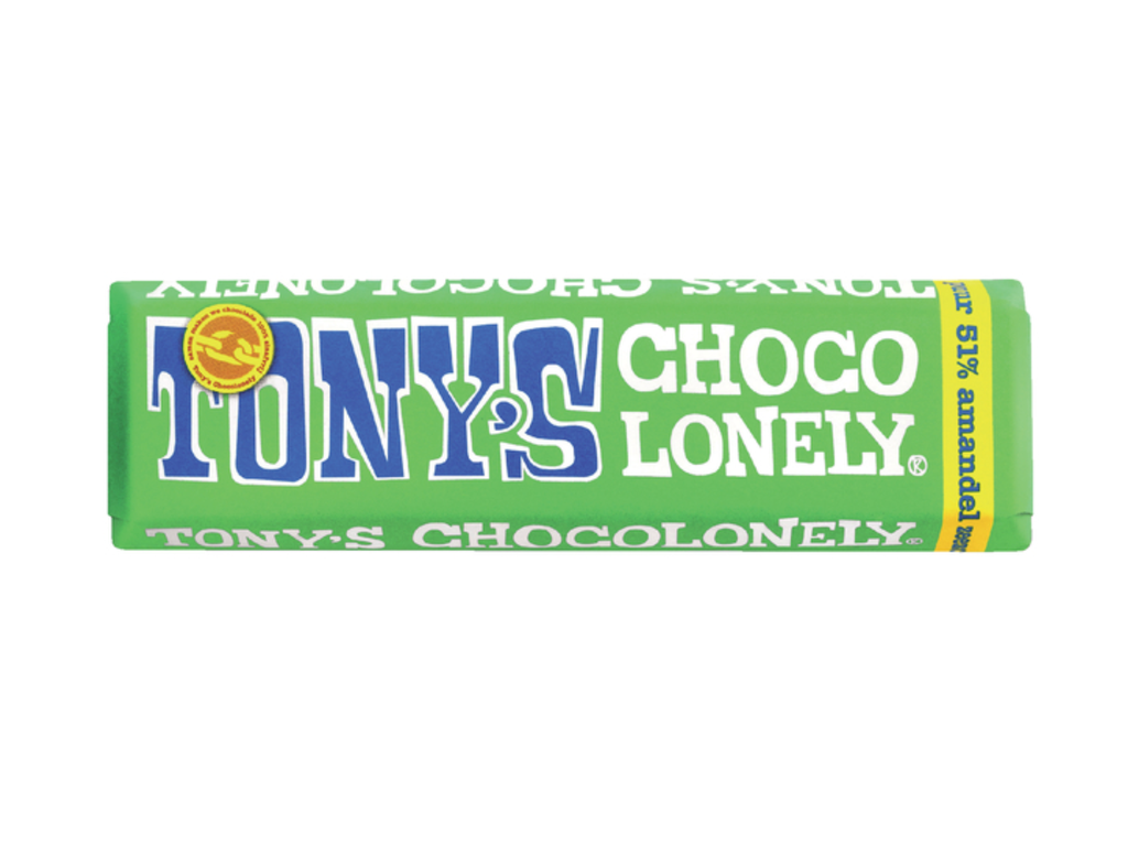 Chocolade Tony's Chocolonely amandel zeezout reep 47gr