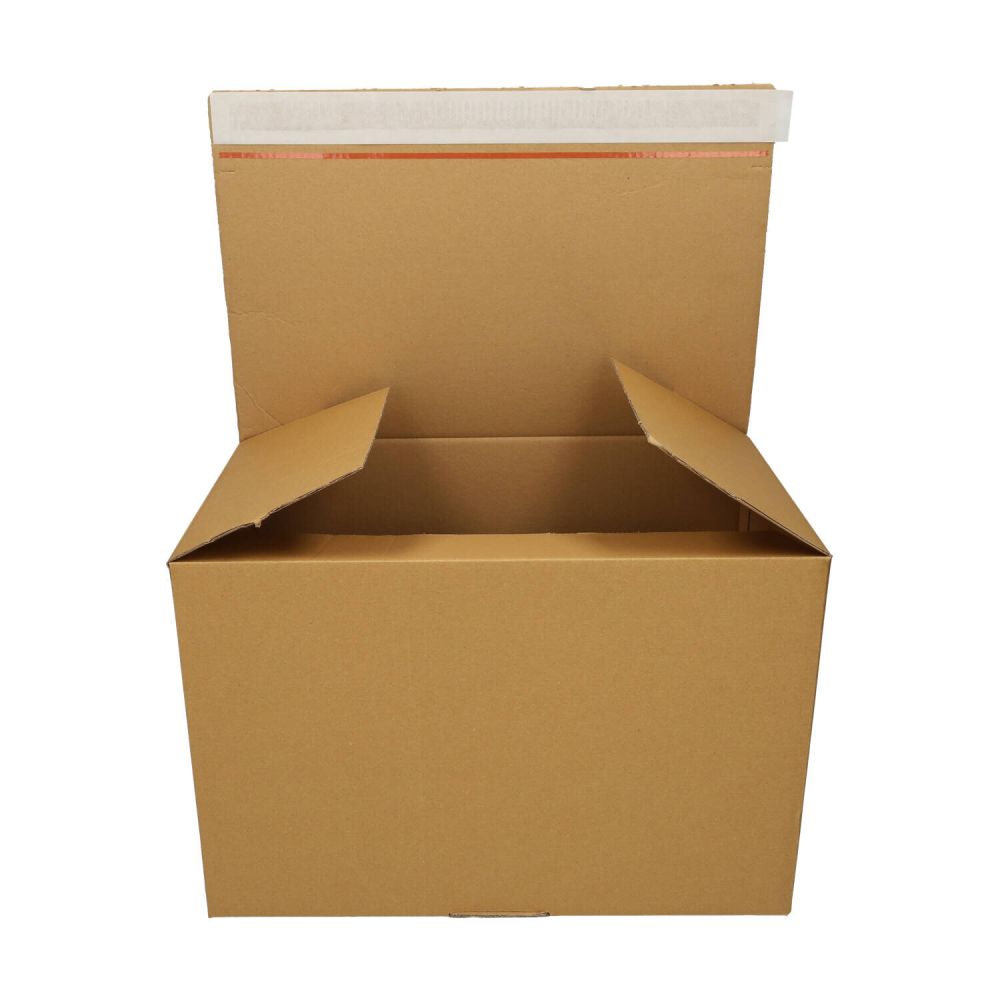 Doos enkele golf met strip en tearstrip 213x153x109mm bruin (10)