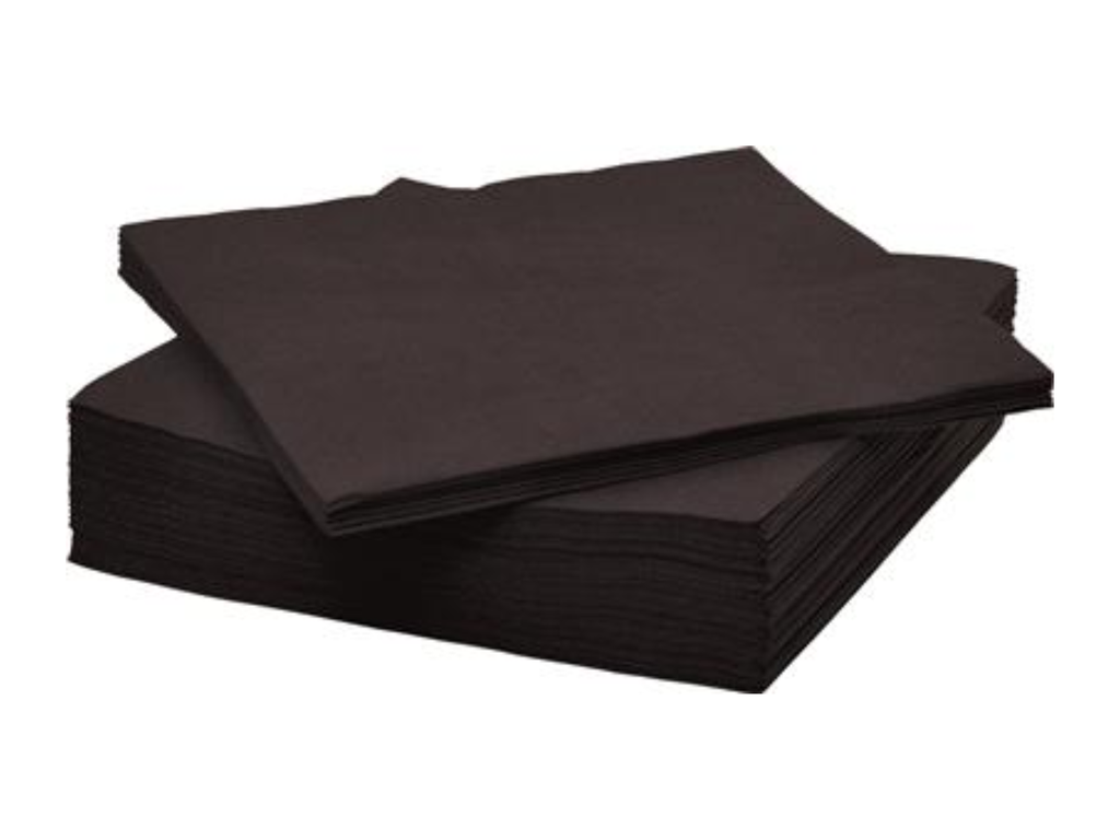 Servet 2-laags 33x33cm zwart (250)