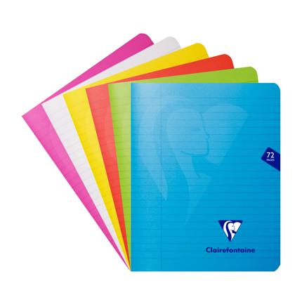 Schrift Clairefontaine Mimesys PP A5+ 16,5x21cm 36blz met kantlijn assorti 