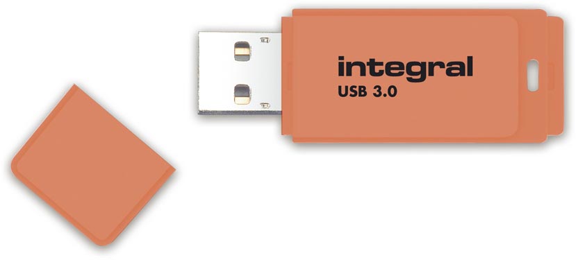 Neon USB 3.0 stick Integral 16GB oranje